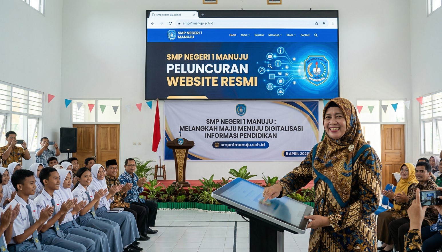 Dukung Digitalisasi Pendidikan, SMPN 1 Manuju Resmi Rilis Website Sekolah